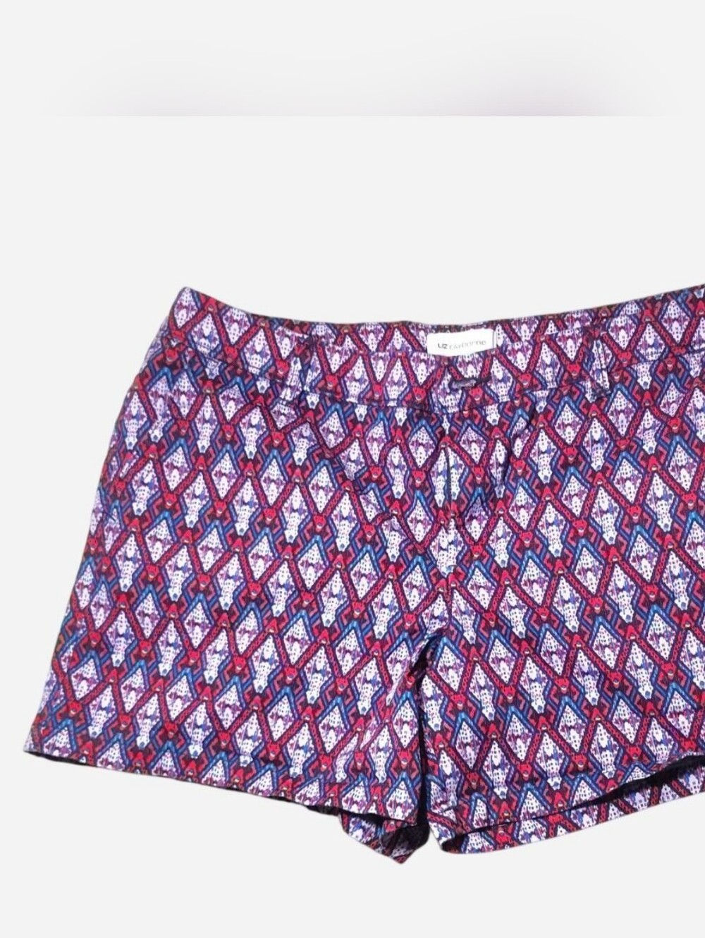 Liz Claiborne Purple and Pink Geometric Pattern Shorts